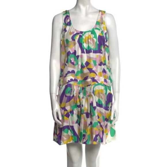 See By Chloe sz 44/8 Silk Flapper Dress w/Pockets and dropped waist colorful - Picture 1 of 5